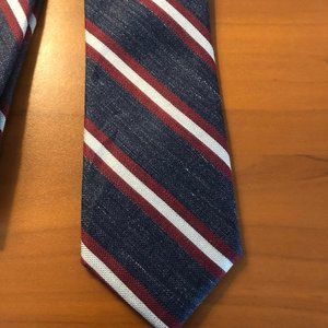 Tommy Hilfiger Classic Style Blue, Red, and White Striped Dress Tie NWT